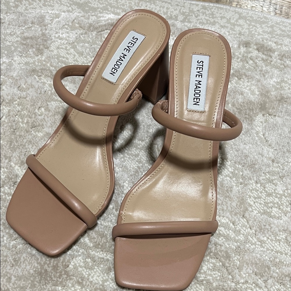 Steve Madden Nude Block Heel Sandals